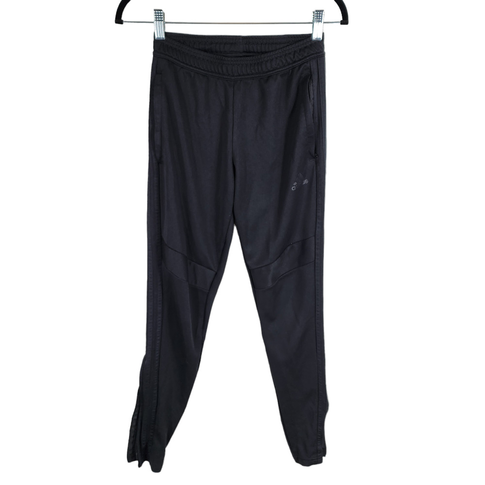 Adidas Climacool Pants XS 4-6 Women Black Running Ankle Zip 3 Stripe Performance